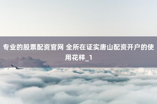 专业的股票配资官网 全所在证实唐山配资开户的使用花样_1