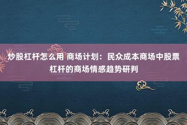 炒股杠杆怎么用 商场计划：民众成本商场中股票杠杆的商场情感趋势研判